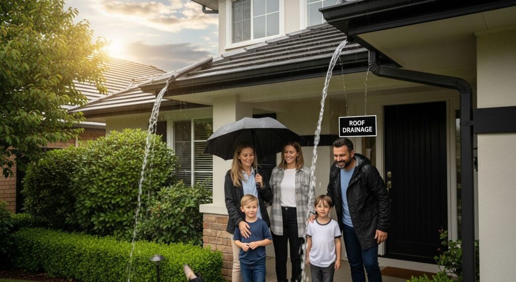 roof drainage family home
