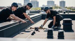 flat roof maintenance, roof inspection, professional roofers