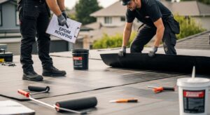 EPDM roofing membrane installation