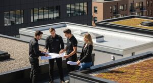 flat roofing types, modern roof inspection, rooftop professionals