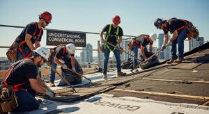 commercial roof replacement team