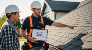 roofing contractor homeowner meeting