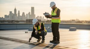 commercial roof maintenance team