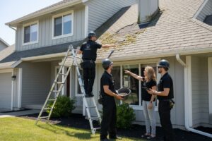 roof inspection, house exterior, homeowners