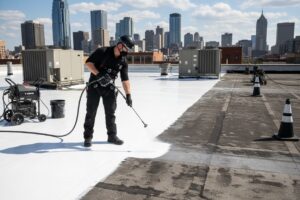 roof coating application